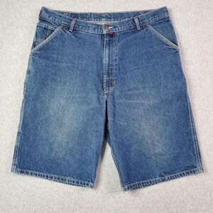 Cross Colours Denim Shorts Mens 38 Carpenter Utility Embroidered Pocket Retro 90